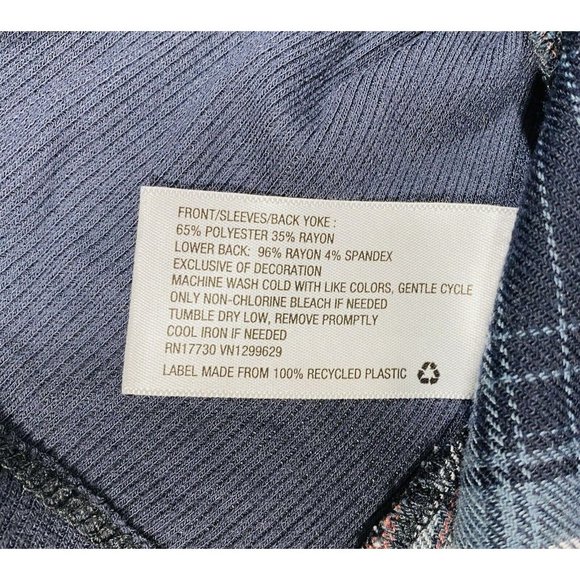 Knox Rose Flannel Top Front Wrap Plaid Shirt Boho Blouse Tassels Womens Small - Picture 11 of 12